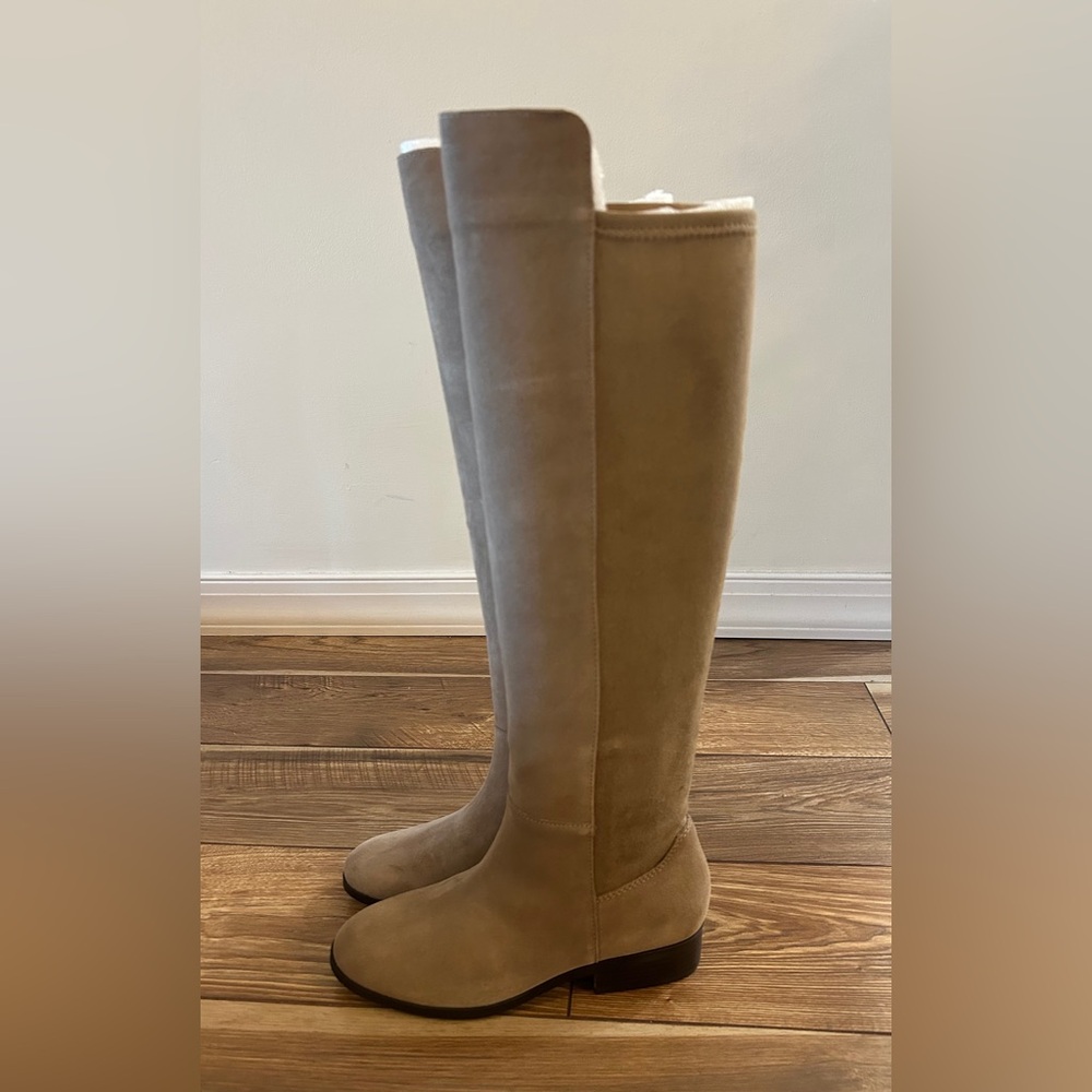 NEW IN BOX Lucky Brand Calypso Over The Knee Oiled Suede Boots Women's Size 7.5